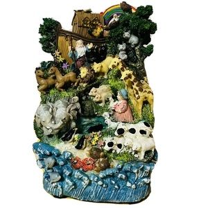 Classical Treasures Musical Noahs Ark Water Fountain Animal RARE Tested Working!